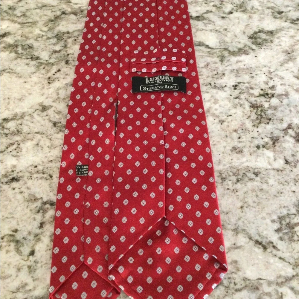 Stafford Red Polka Dot Silk Tie